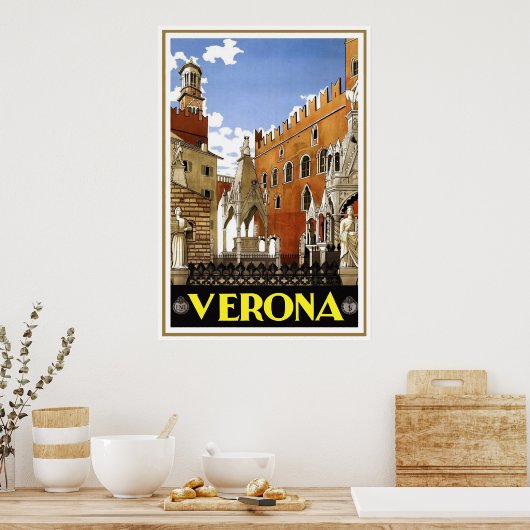 "Verona"  Italiaanse reisposter Poster (Keuken)