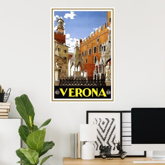 "Verona"  Italiaanse reisposter Poster (Thuiskantoor)