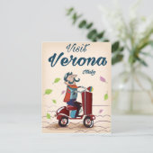 Verona Italiaanse scooter reisposter Briefkaart (Staand voorkant)