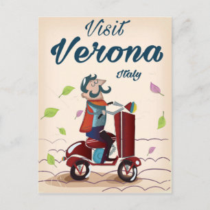 Verona Italiaanse scooter-reisposter Briefkaart