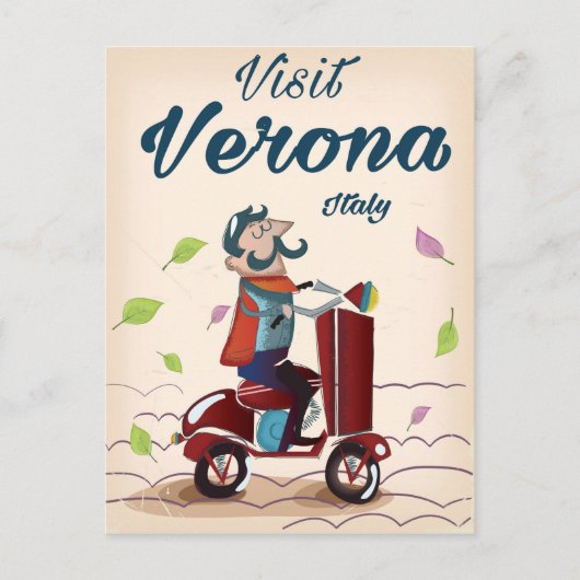 Verona Italiaanse scooter reisposter Briefkaart (Voorkant)