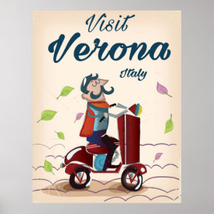 Verona Italiaanse scooter-reisposter Poster