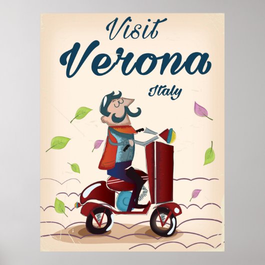 Verona Italiaanse scooter-reisposter Poster (Voorkant)