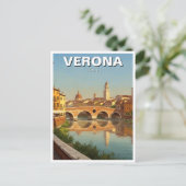Verona Italië Bridge Travel Briefkaart (Staand voorkant)