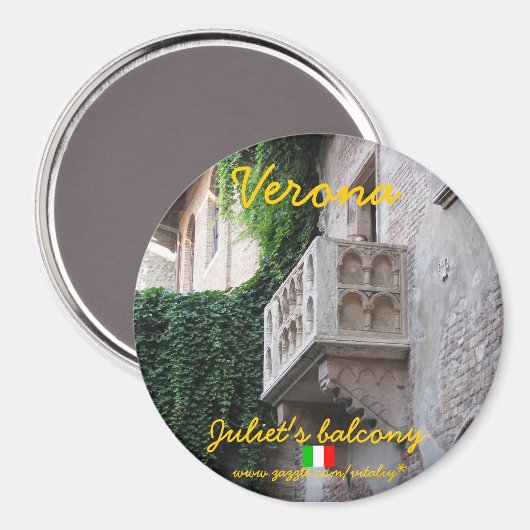 Verona Italië Juliet's balkon magneet ontwerp (Voorkant / Achterkant)