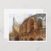 Verona Italië Mooi kleurenpotloodlandschap Briefkaart (Voorkant / Achterkant)