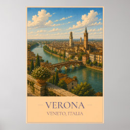 Verona, Italië – Oude Reisposter Poster