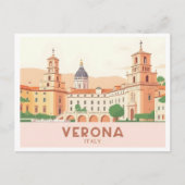Verona Italië Pastelreizen - Juliet's Balkon Briefkaart (Voorkant)
