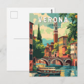Verona Italië Reizen Kunst Vintage Briefkaart (Voorkant / Achterkant)