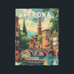 Verona Italië Reizen Kunst Vintage Fleece Deken<br><div class="desc">Verona retro vector reisontwerp. Verona is een stad in het noorden van de Italiaanse regio Veneto,  met een middeleeuwse oude stad gebouwd tussen de meanderende Adige rivier. Het is beroemd om de setting van Shakespeare's "Romeo en Julia."</div>