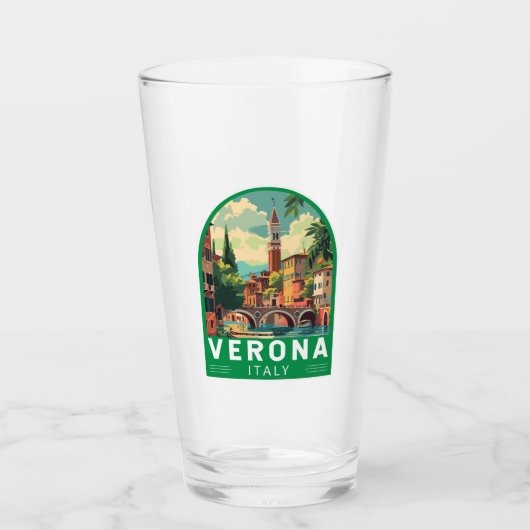 Verona Italië Reizen Kunst Vintage Glas (Voorkant)