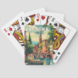 Verona Italië Reizen Kunst Vintage Pokerkaarten