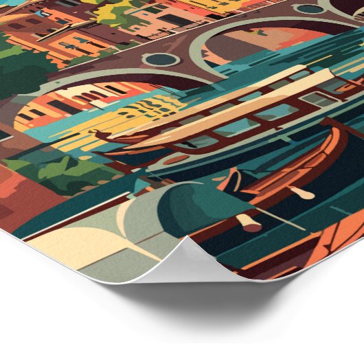 Verona Italië Reizen Kunst Vintage Poster (Hoek)