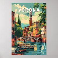 Verona Italië Reizen Kunst Vintage