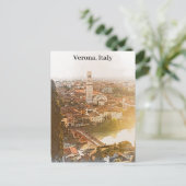 Verona Italië Stad Silhouette Waterverf Schilderij Briefkaart (Staand voorkant)