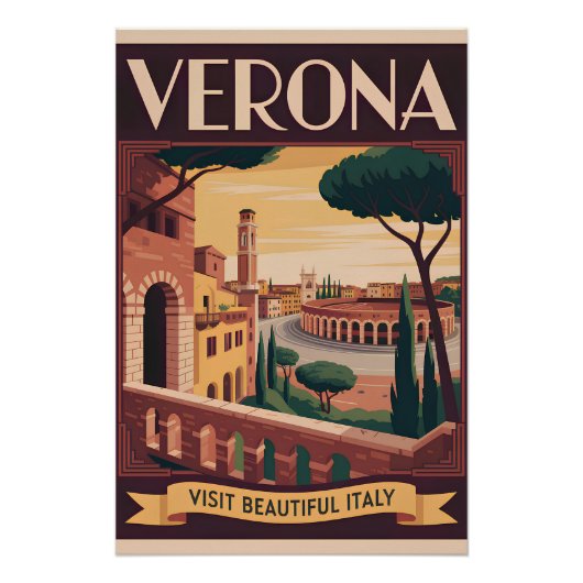Verona Italië vintage Perfect Poster (Voorkant)