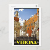 Verona Italië — vintage-reis Briefkaart (Voorkant / Achterkant)