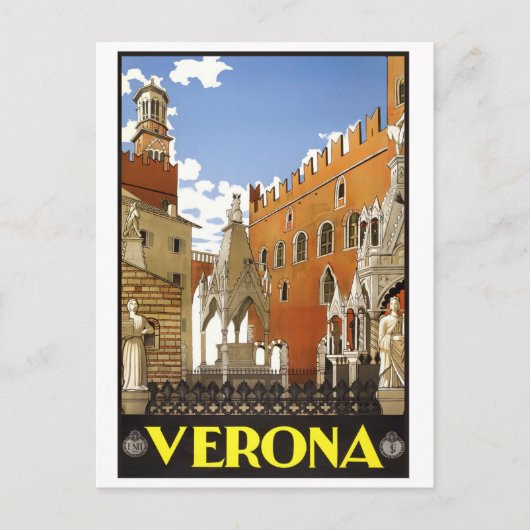 Verona Italië — vintage-reis Briefkaart (Voorkant)