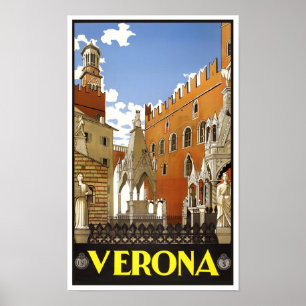 Verona Italië — vintage-reis Poster