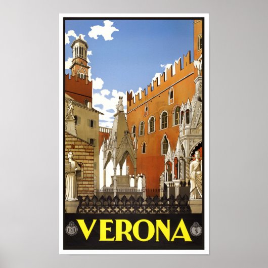 Verona Italië — vintage-reis Poster (Voorkant)
