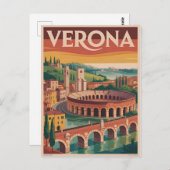 Verona Italy vintage Briefkaart (Voorkant / Achterkant)