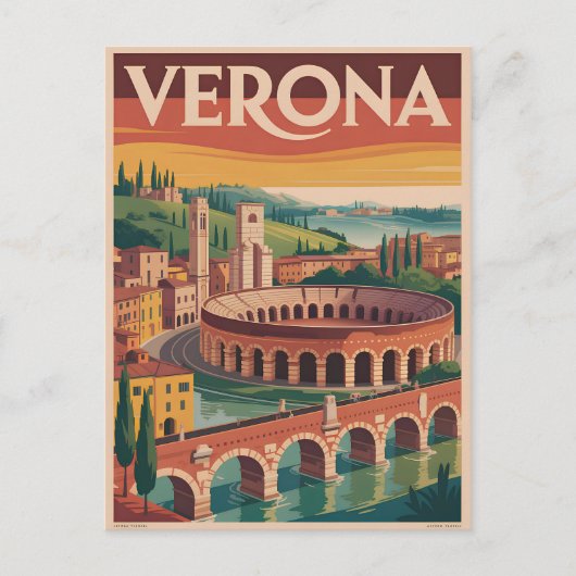 Verona Italy vintage Briefkaart (Voorkant)