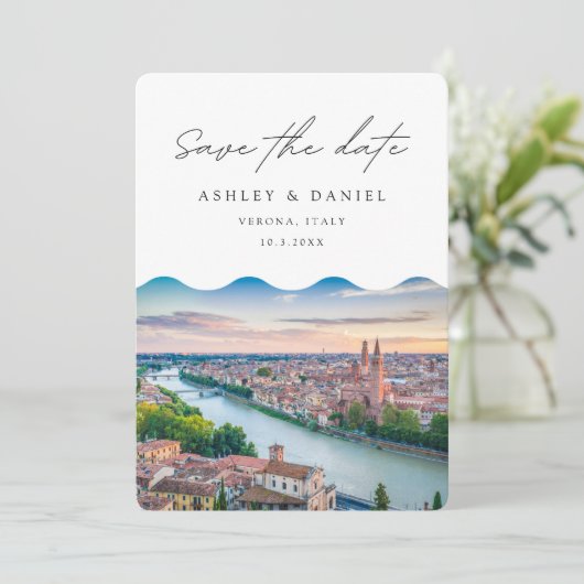 Verona Italy Wedding Save the Date Kaart (Staand voorkant)