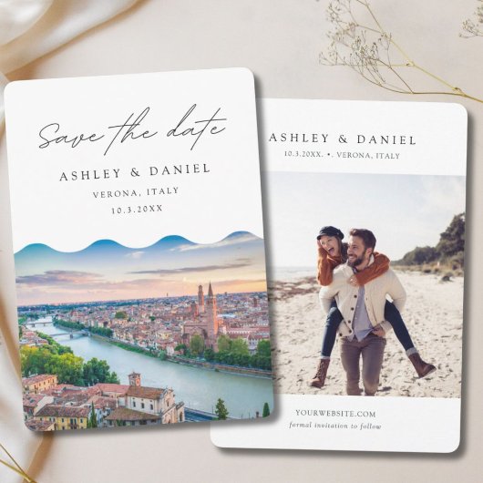 Verona Italy Wedding Save the Date Kaart