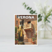 Verona Juliet Standbeeld Balkon Italië Reizen Briefkaart (Staand voorkant)