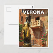 Verona Juliet Standbeeld Balkon Italië Reizen Briefkaart (Voorkant / Achterkant)