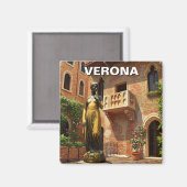 Verona Juliet Standbeeld Balkon Italië Reizen Magneet (Voorkant / Achterkant)