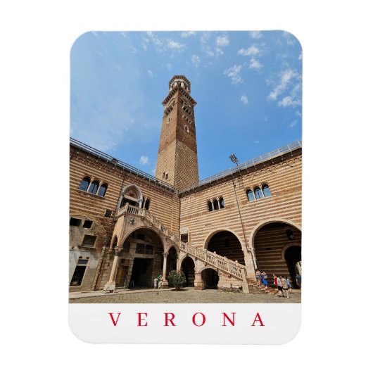 Verona Lamberti Tower uitzicht koelkastmagneet Magneet (Verticaal)