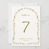 VERONA Lijst Trouwtafel Nummer Kaart (Achterkant)