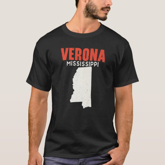 Verona Mississippi USA State America Travel Missis T-shirt (Voorkant)