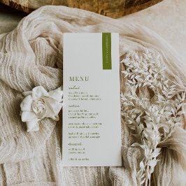 VERONA Modern Moss Wedding Place Card Menu
