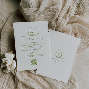 VERONA Moss Green Wedding Details Kaart