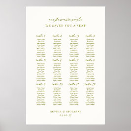 VERONA Moss Wedding Zitplaatsen Plan Poster