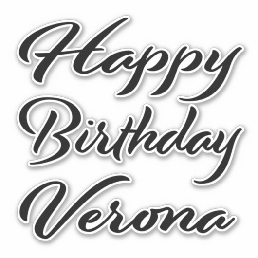 Verona Name Vorname black Sticker Geburtstag (Voorkant)