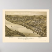 Verona & Oakmont, PA Panoramic Map - 1896 Poster (Voorkant)
