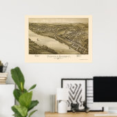 Verona & Oakmont, PA Panoramic Map - 1896 Poster (Thuiskantoor)