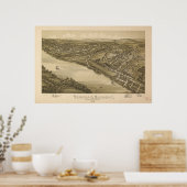 Verona - Oakmont Penn 1896 Antiek Panorama Poster (Keuken)