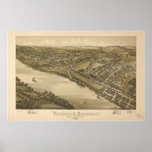 Verona - Oakmont Penn 1896 Antiek Panorama Poster