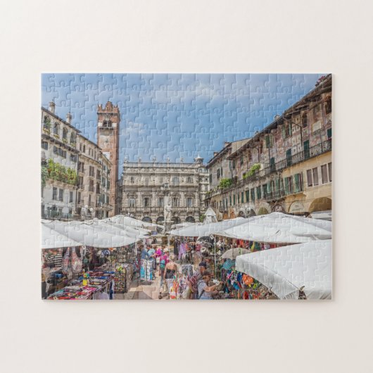 Verona Piazza Erbe puzzle Legpuzzel (Horizontaal)