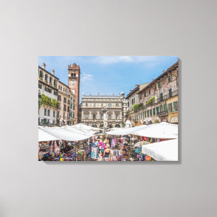 Verona Piazza Erbe uitzicht canvas print