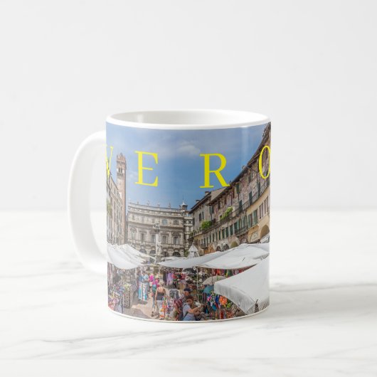 Verona Piazza Erbe uitzicht mok (Voorkant links)