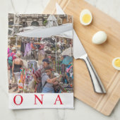 Verona Piazza Erbe uitzicht theedoek (Quarter Fold)