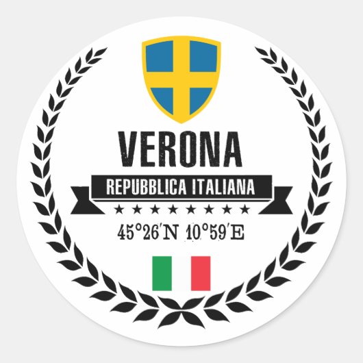 Verona Ronde Sticker (Voorkant)