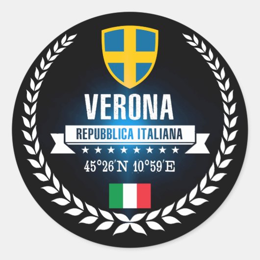 Verona Ronde Sticker (Voorkant)