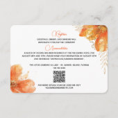 Verona Sunset Bloemen Goud QR Code Trouwdetails Informatiekaartje (Achterkant)
