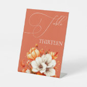 Verona Sunset Bloemen Tafelnummer Reclamebord Met Voetstuk (Voorkant)